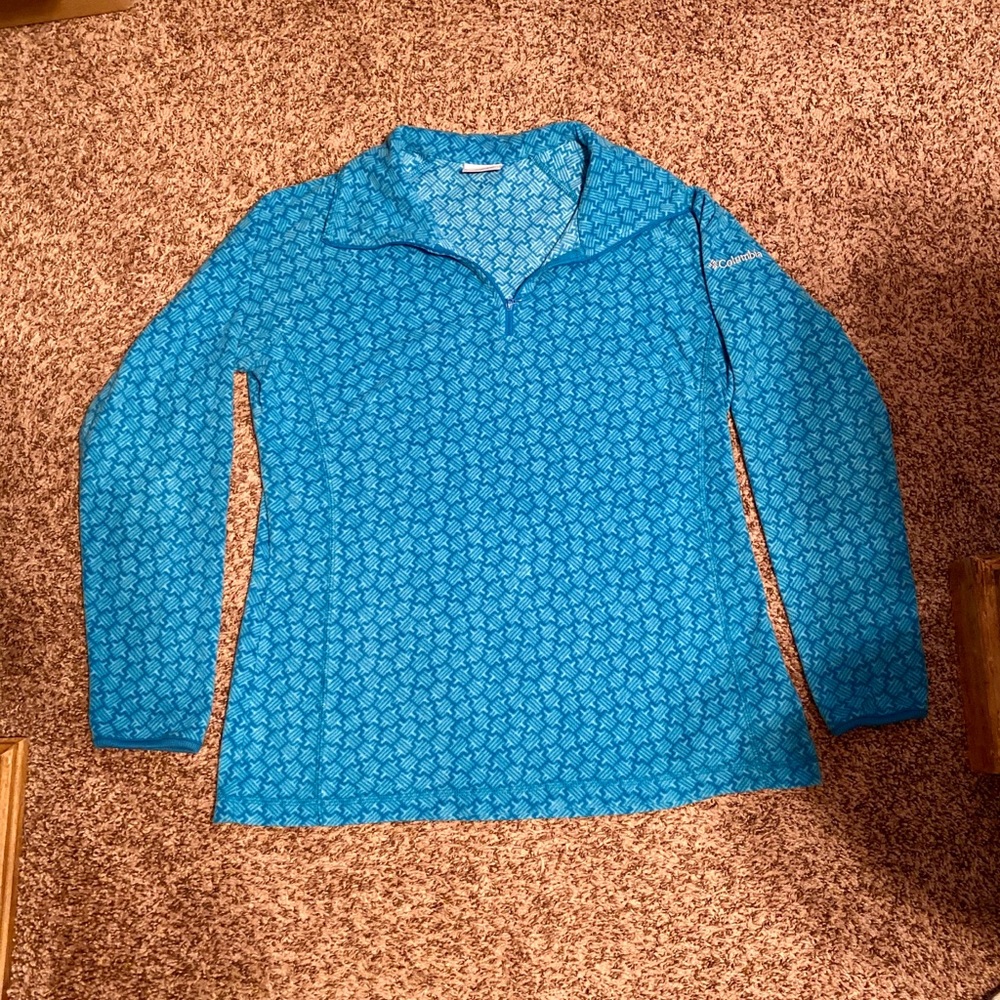Turquoise Print Columbia Half-Zip Pullover